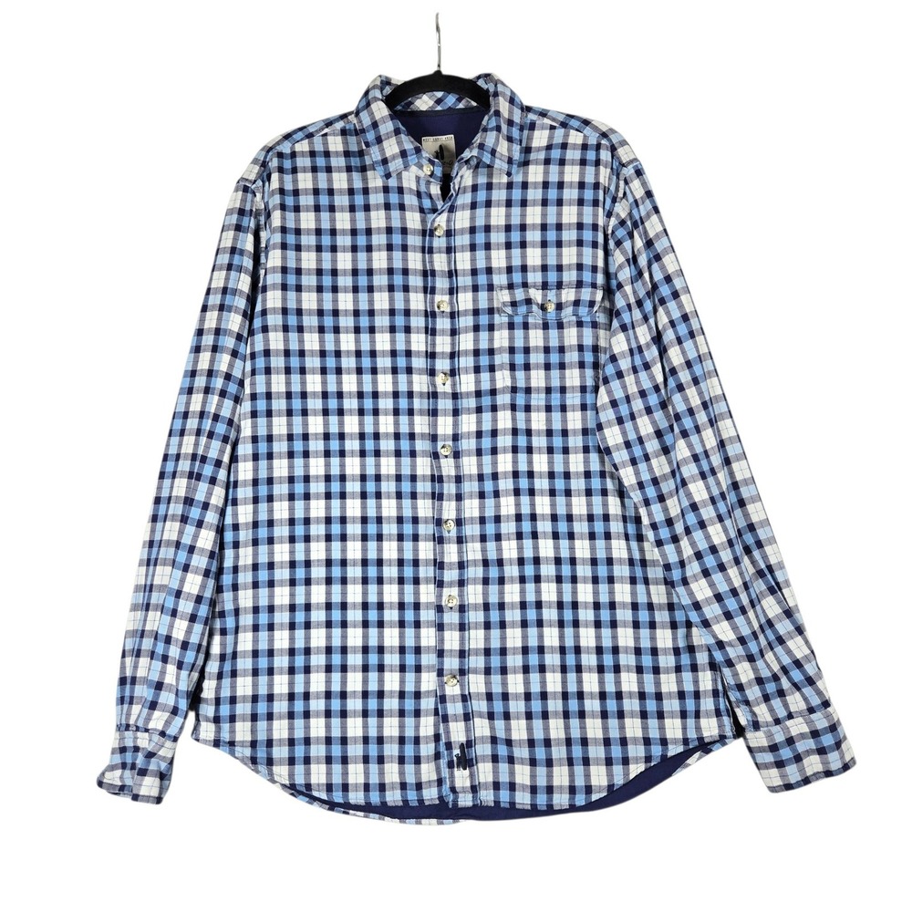 johnnie-O West Coast Prep Double Cloth Shirt Large Niagra Flannel Button Down